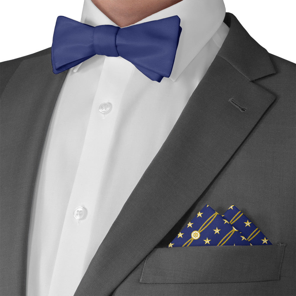 Nautical Stripe Pocket Square - Matching Bow Tie - Knotty Tie Co.