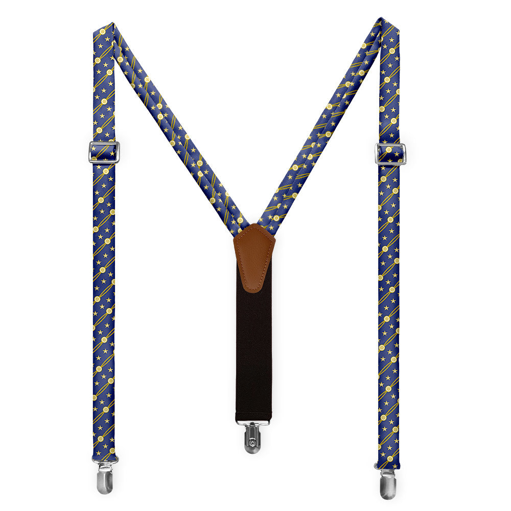 Nautical Stripe Suspenders - Full Front View - Knotty Tie Co.