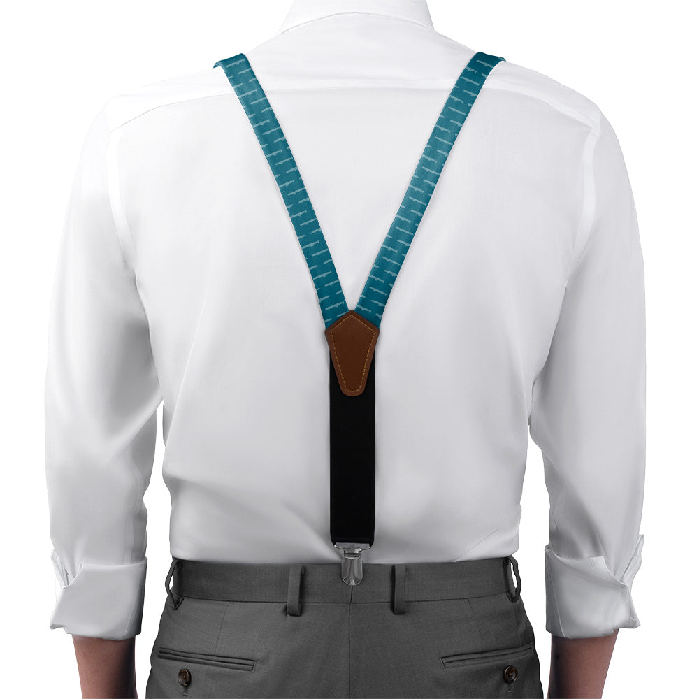 Naval Subs Suspenders - On Model Front View - Knotty Tie Co.