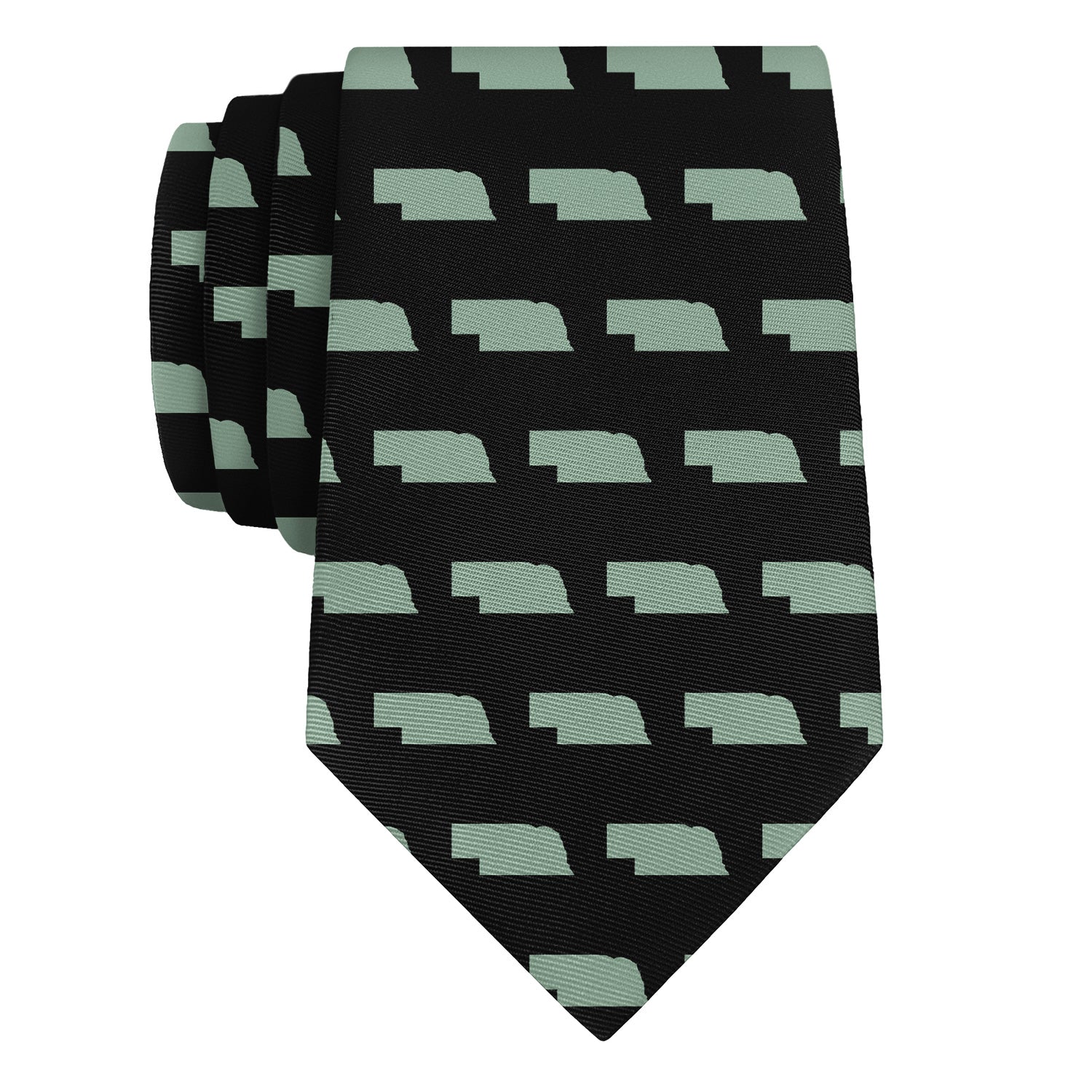 Nebraska State Outline Necktie - Rolled - Knotty Tie Co.