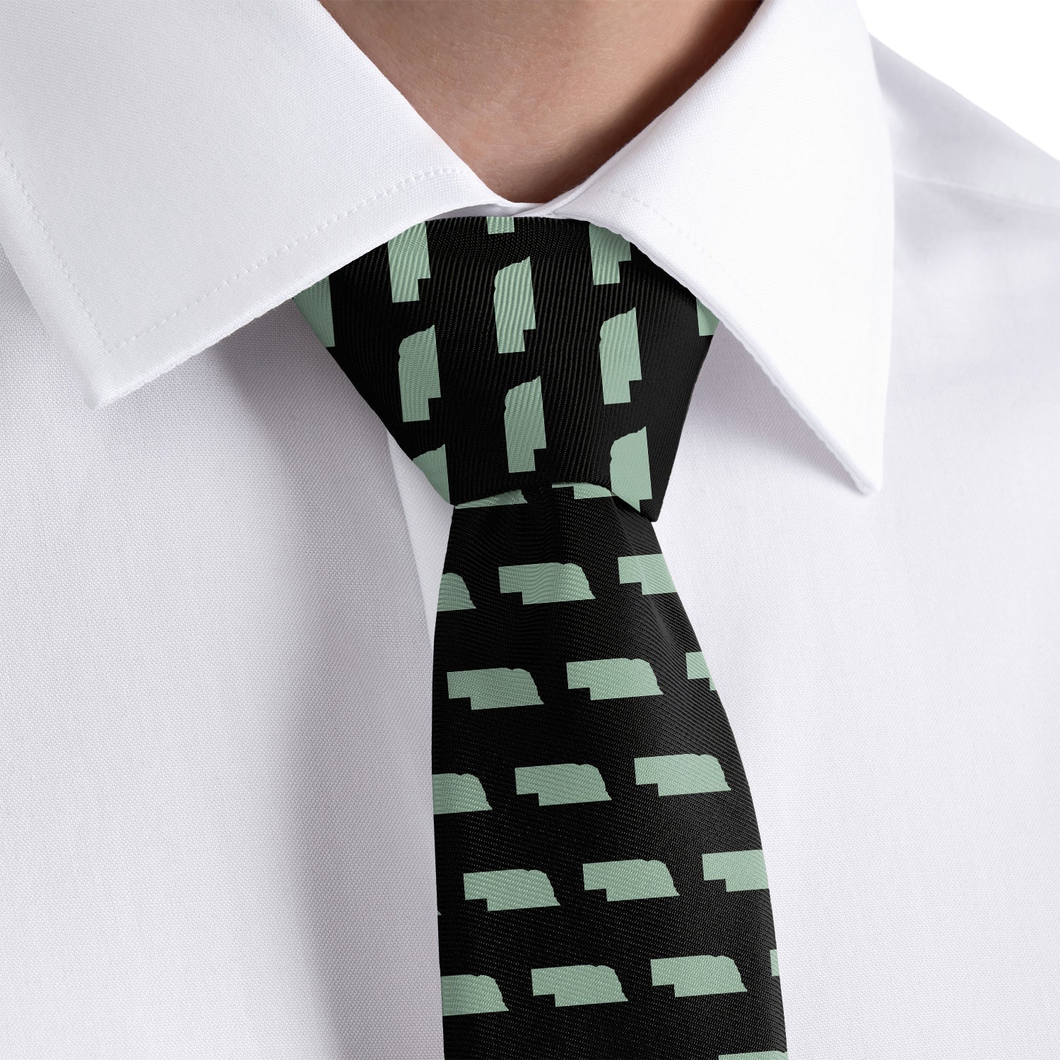 Nebraska State Outline Necktie - Rolled - Knotty Tie Co.