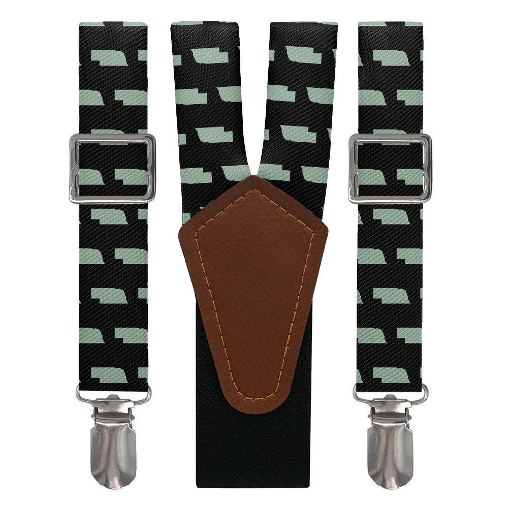 Nebraska State Outline Suspenders - Main View - Knotty Tie Co.