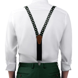 Nebraska State Outline Suspenders - On Model Front View - Knotty Tie Co.