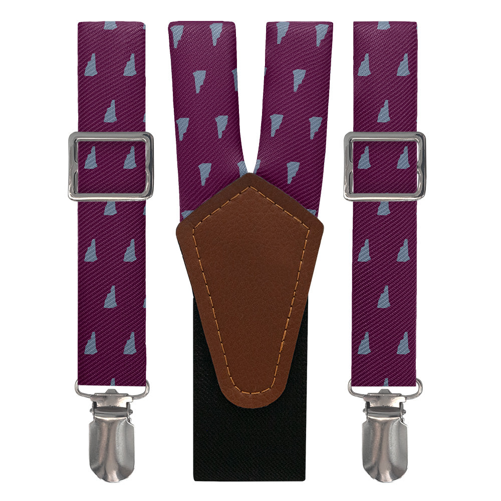 New Hampshire State Outline Suspenders - Main View - Knotty Tie Co.