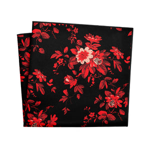 Noir Floral Pocket Square - 12" Square - Knotty Tie Co.