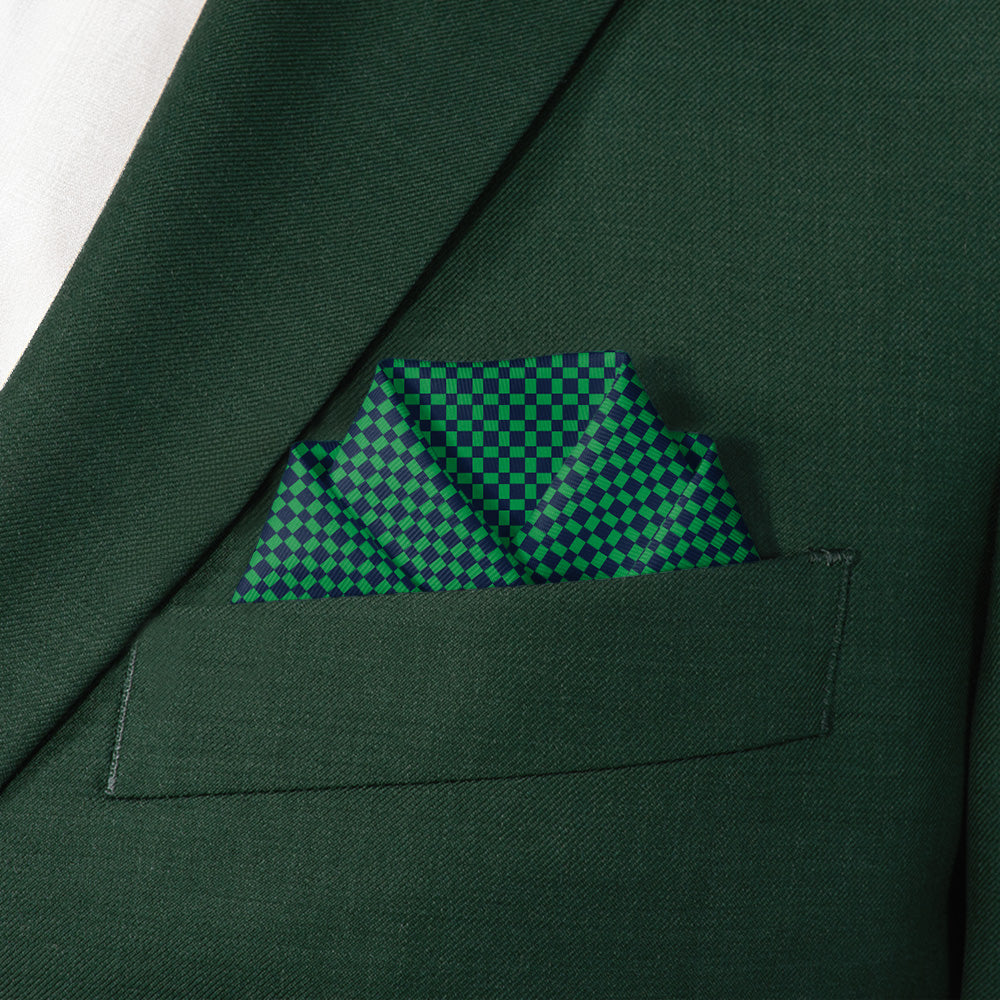 Norman Geo Pocket Square - Scalloped Fold - Knotty Tie Co.