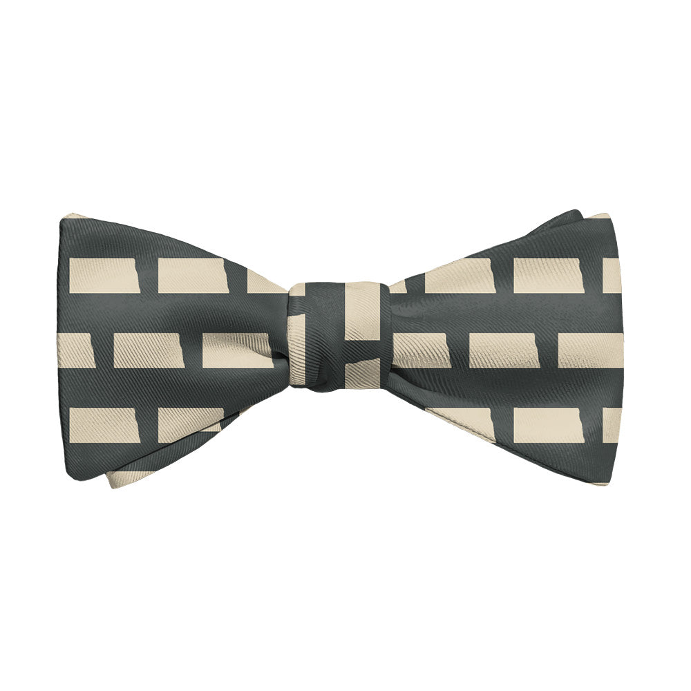 North Dakota State Outline Bow Tie - Adult Extra-Long Self-Tie 18-21" - Knotty Tie Co.