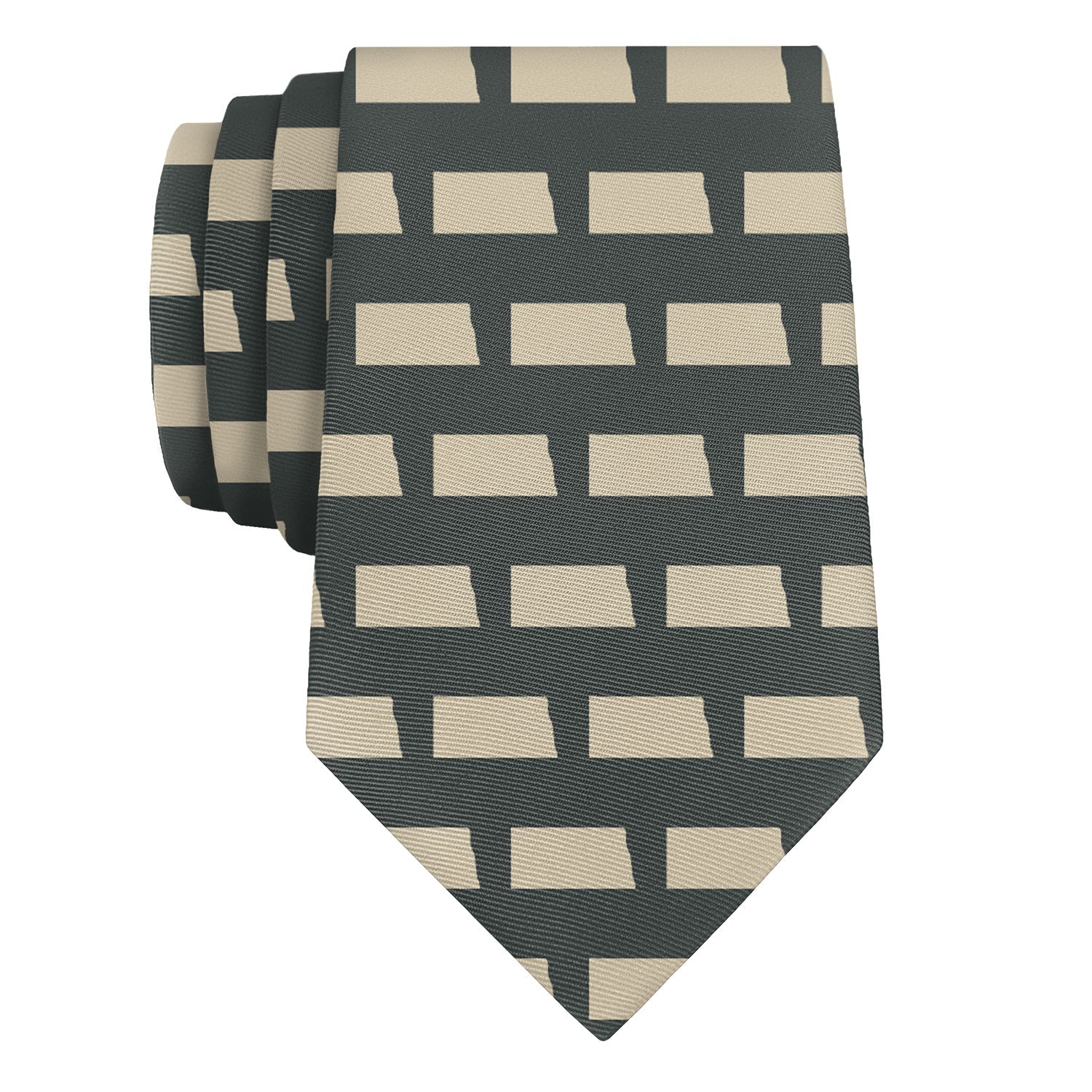 North Dakota State Outline Necktie - Rolled - Knotty Tie Co.