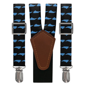 North Carolina State Outline Suspenders - Main View - Knotty Tie Co.