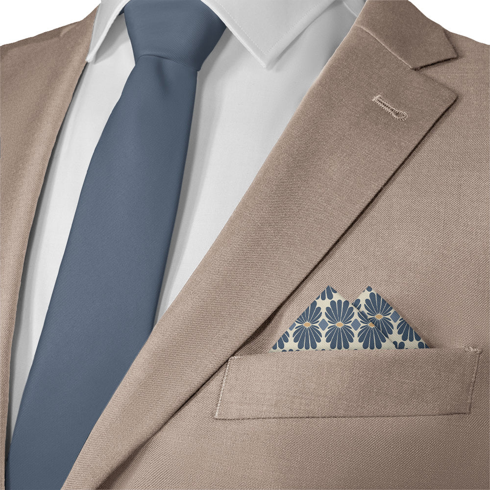 Nouveau Floral Pocket Square - 12" Square - Knotty Tie Co.