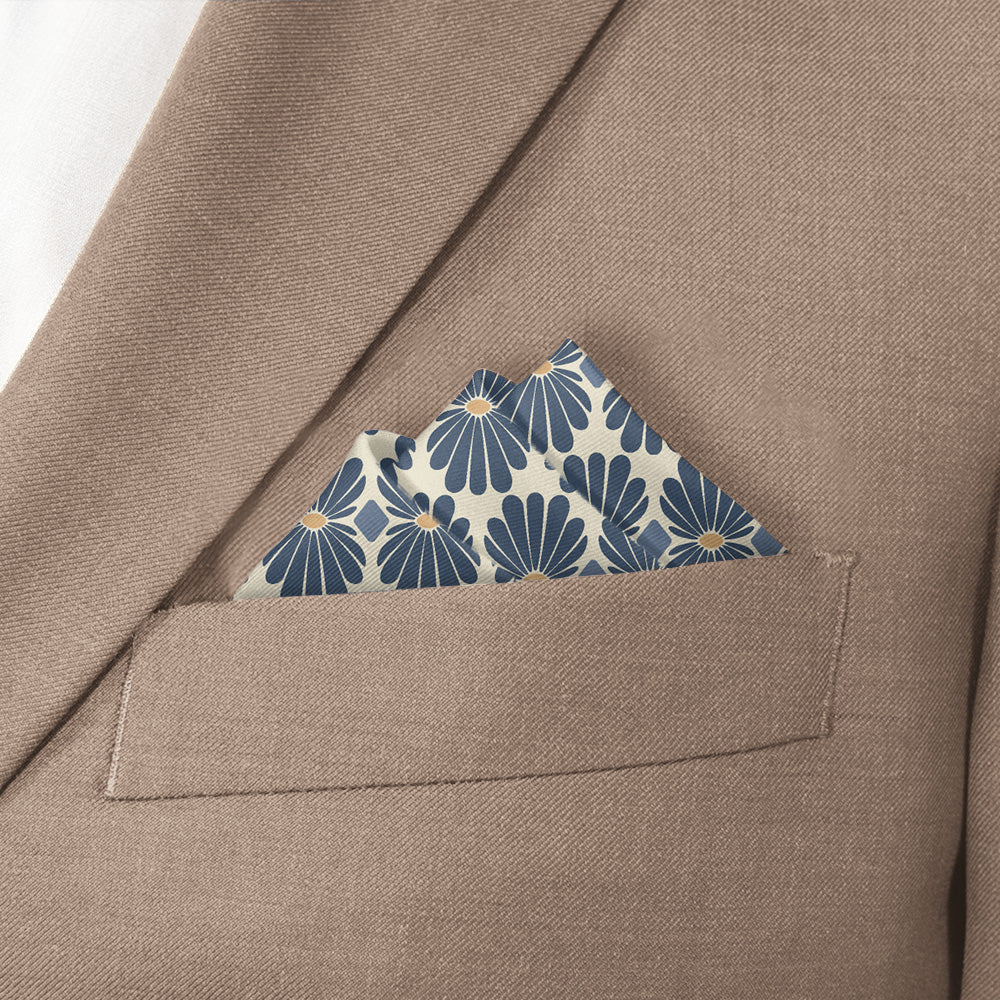 Nouveau Floral Pocket Square - Stairs Fold - Knotty Tie Co.