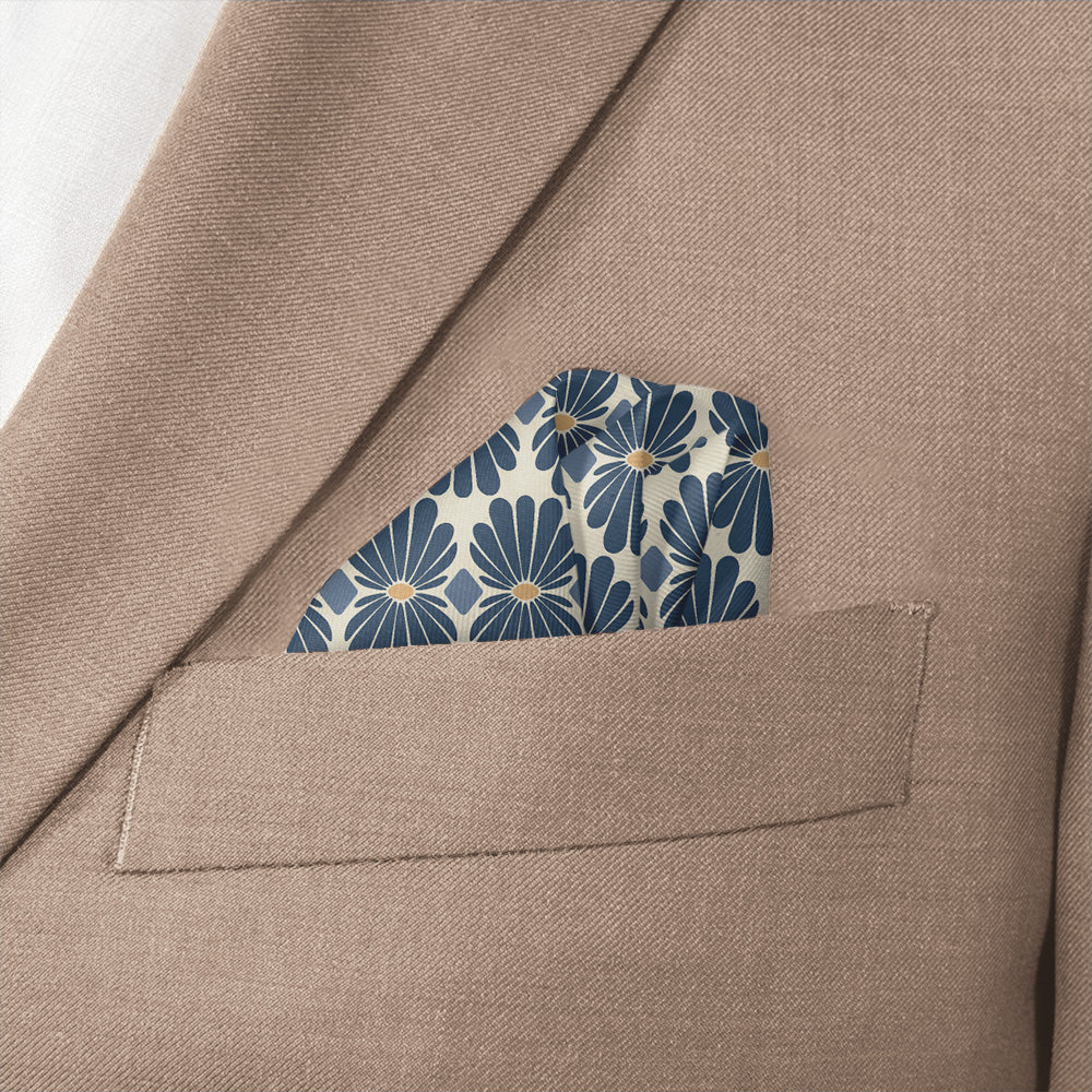 Nouveau Floral Pocket Square - Wave Fold - Knotty Tie Co.