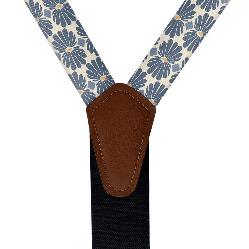 Nouveau Floral Suspenders - Vegan Leather Y-Back - Knotty Tie Co.