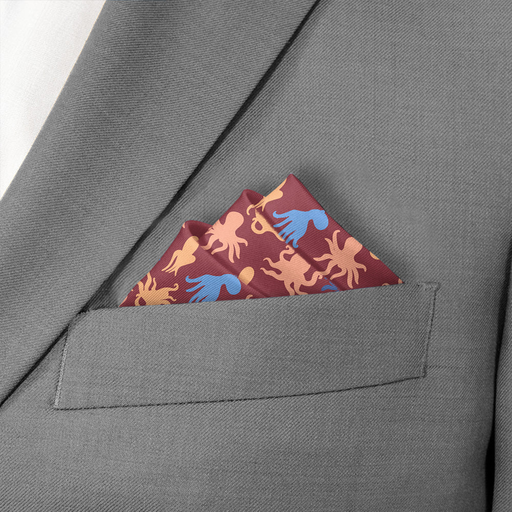 Octopus Pocket Square - Stairs Fold - Knotty Tie Co.