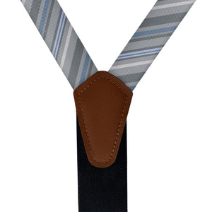 Ogden Stripe Suspenders - Vegan Leather Y-Back - Knotty Tie Co.