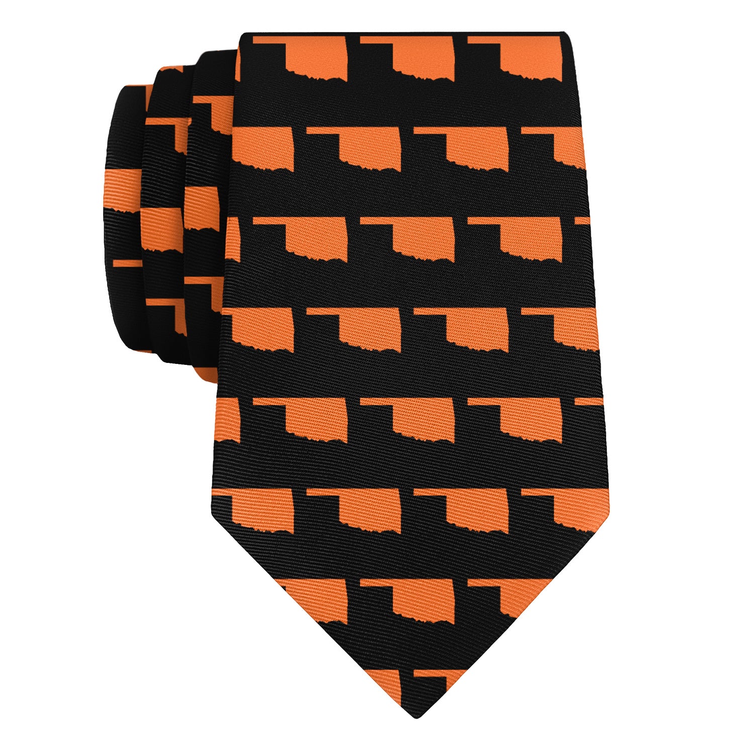 Oklahoma State Outline Necktie - Rolled - Knotty Tie Co.