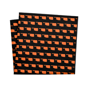 Oklahoma State Outline Pocket Square - 12" Square - Knotty Tie Co.