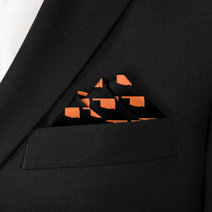 Oklahoma State Outline Pocket Square - Stairs Fold - Knotty Tie Co.