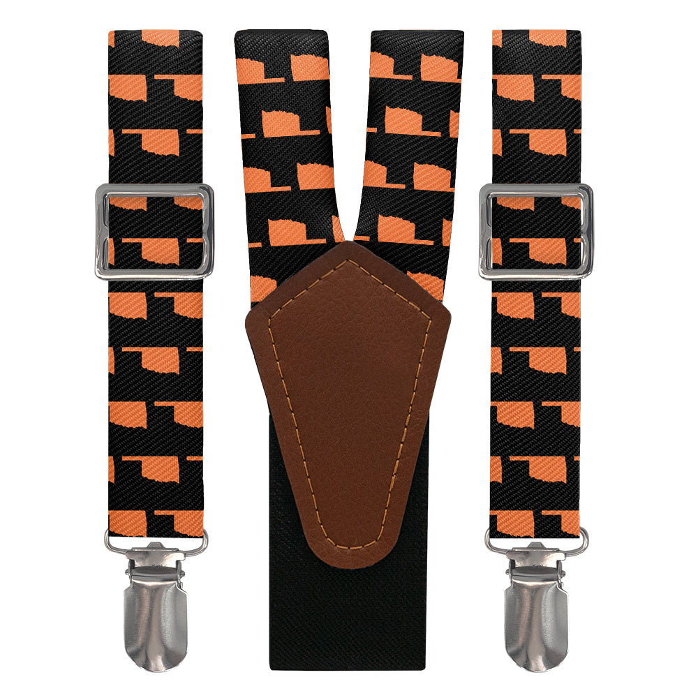 Oklahoma State Outline Suspenders - Main View - Knotty Tie Co.