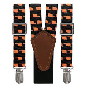 Oklahoma State Outline Suspenders - Main View - Knotty Tie Co.