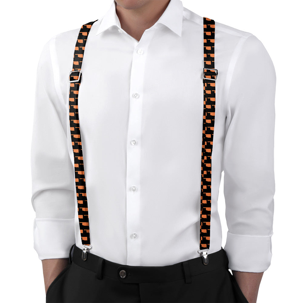 Oklahoma State Outline Suspenders - Main View - Knotty Tie Co.