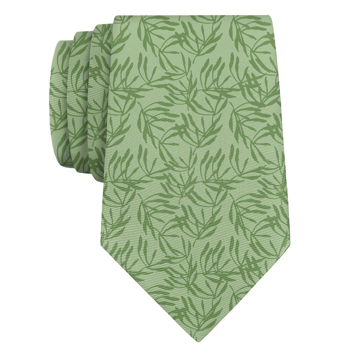 Olive Leaf Floral Necktie - Rolled - Knotty Tie Co.