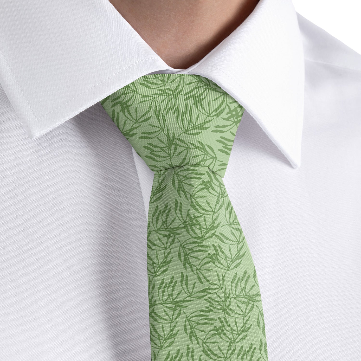 Olive Leaf Floral Necktie - Dress Shirt - Knotty Tie Co.