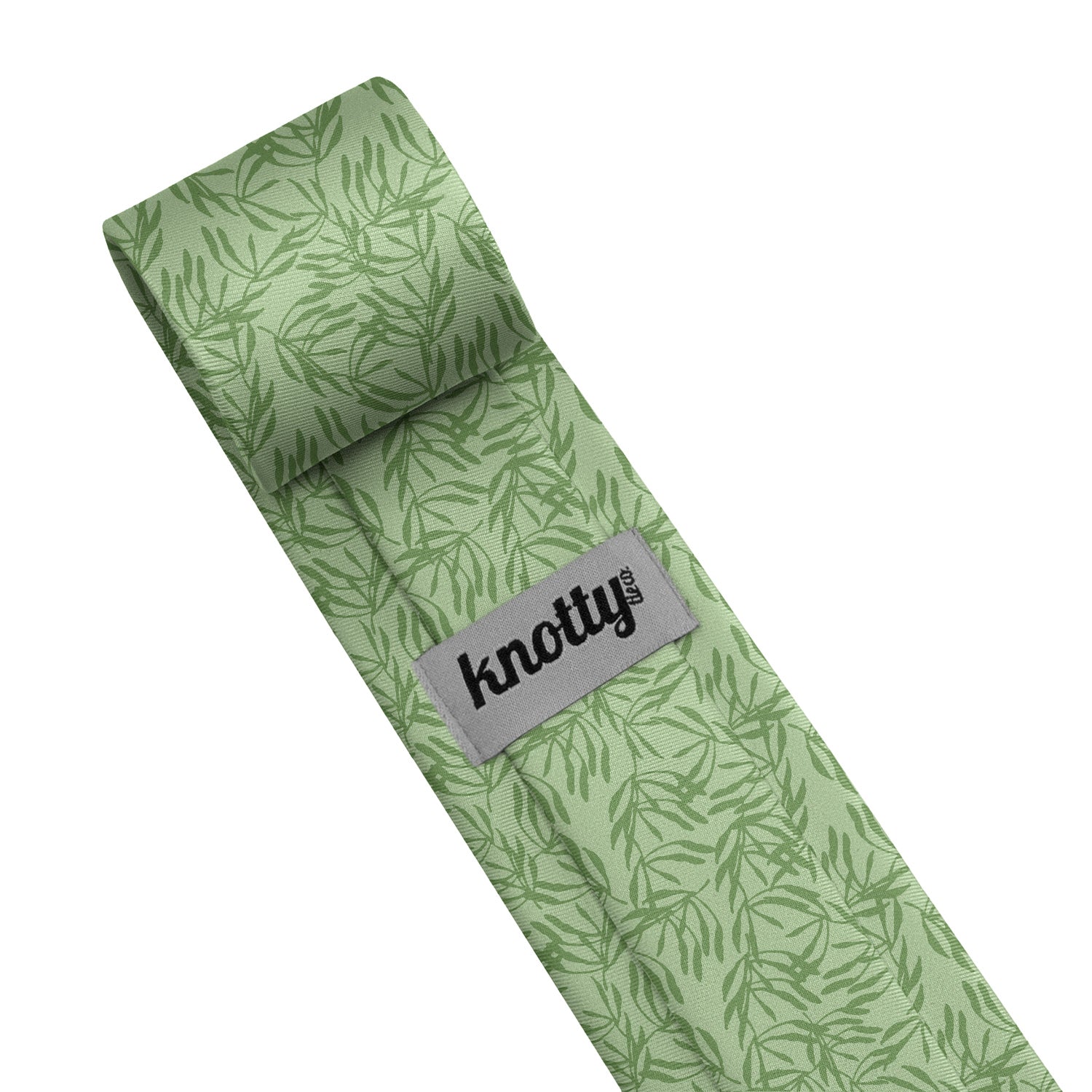 Olive Leaf Floral Necktie - Tag - Knotty Tie Co.