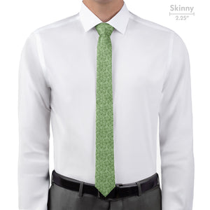 Olive Leaf Floral Necktie - Skinny - Knotty Tie Co.