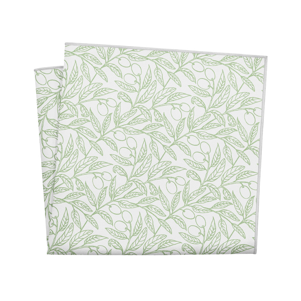 Olive Branch Pocket Square - 12" Square - Knotty Tie Co.