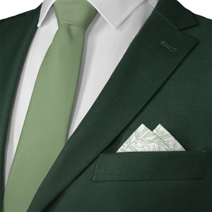 Olive Branch Pocket Square - Matching Necktie- Knotty Tie Co.