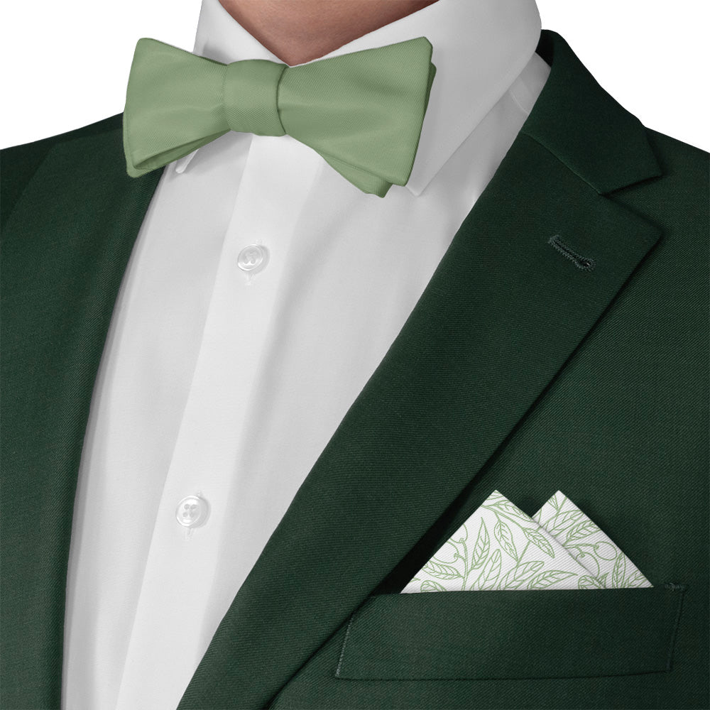 Olive Branch Pocket Square - Matching Bow Tie - Knotty Tie Co.