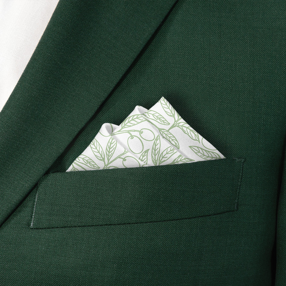 Olive Branch Pocket Square - Stairs Fold - Knotty Tie Co.