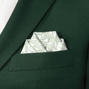 Olive Branch Pocket Square - Scalloped Fold - Knotty Tie Co.