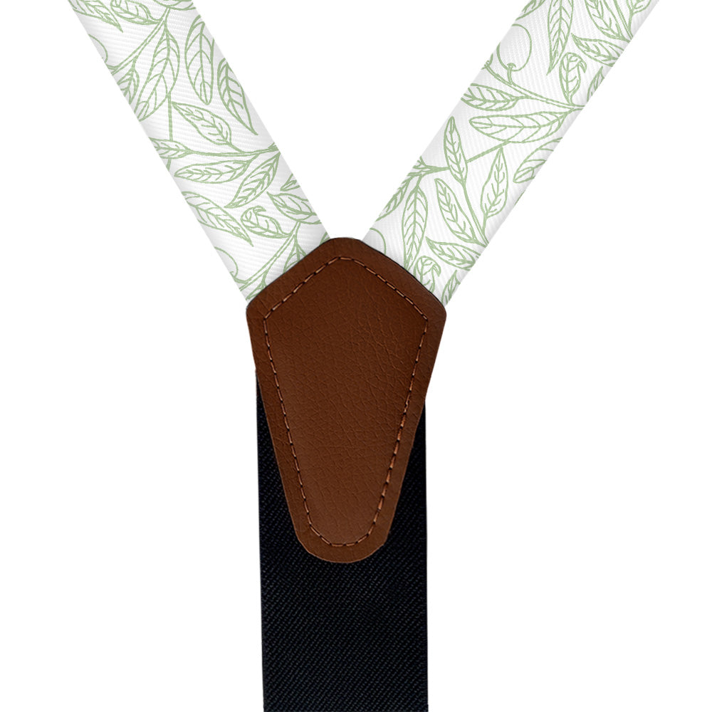 Olive Branch Suspenders - Vegan Leather Y-Back - Knotty Tie Co.