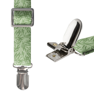 Olive Leaf Floral Suspenders - Hardware and Strap - Knotty Tie Co.