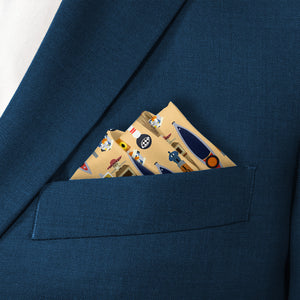 On Tap Beer Pocket Square - Stairs Fold - Knotty Tie Co.