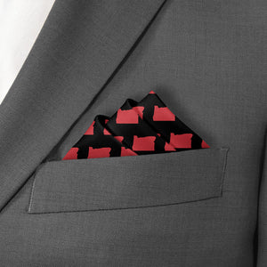 Oregon State Outline Pocket Square - Stairs Fold - Knotty Tie Co.