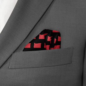 Oregon State Outline Pocket Square - Wave Fold - Knotty Tie Co.