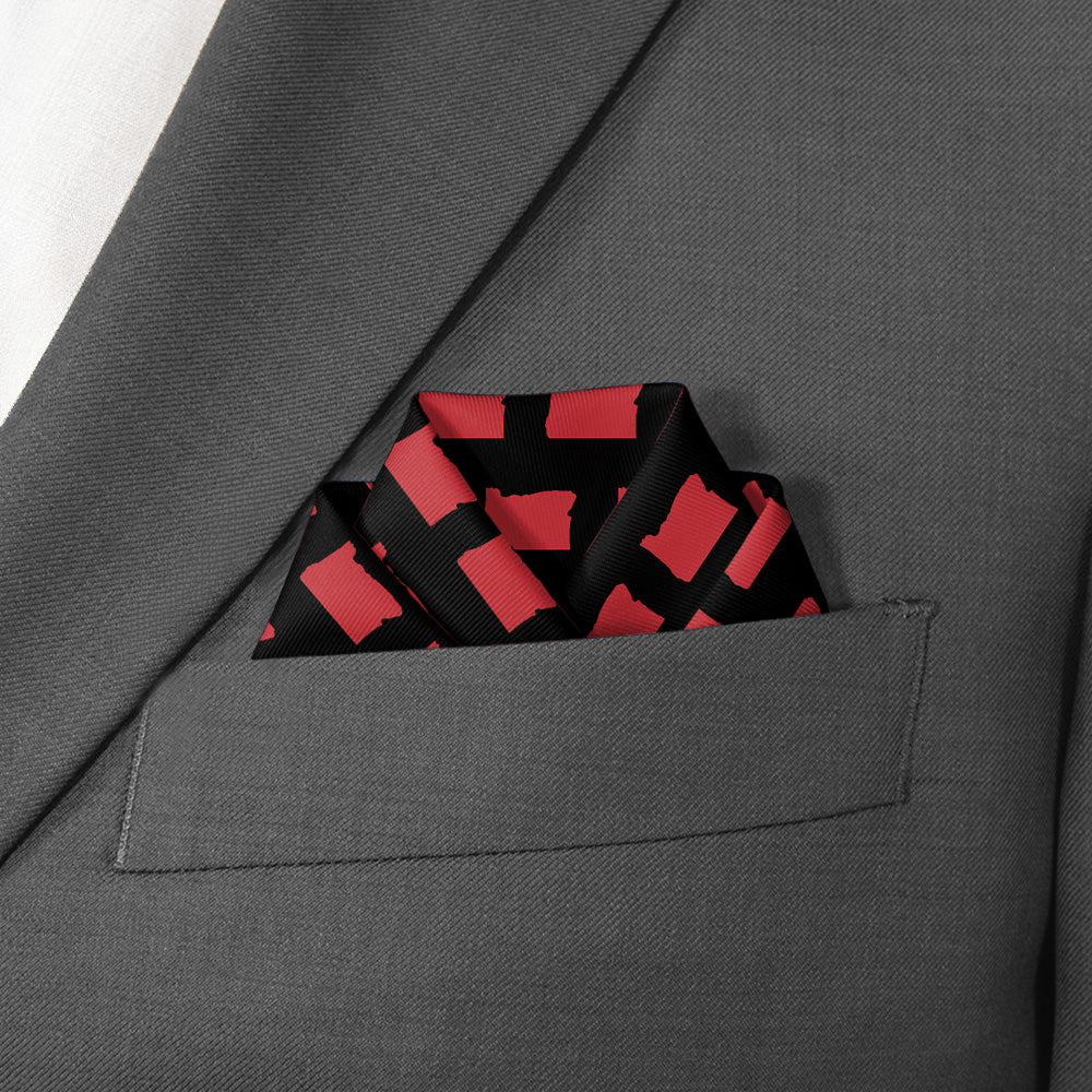 Oregon State Outline Pocket Square - Scalloped Fold - Knotty Tie Co.