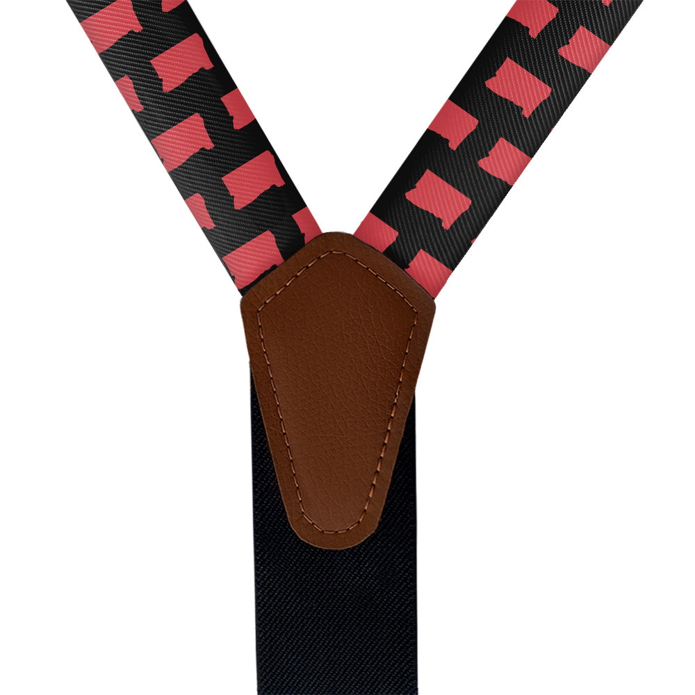 Oregon State Outline Suspenders - Vegan Leather Y-Back - Knotty Tie Co.