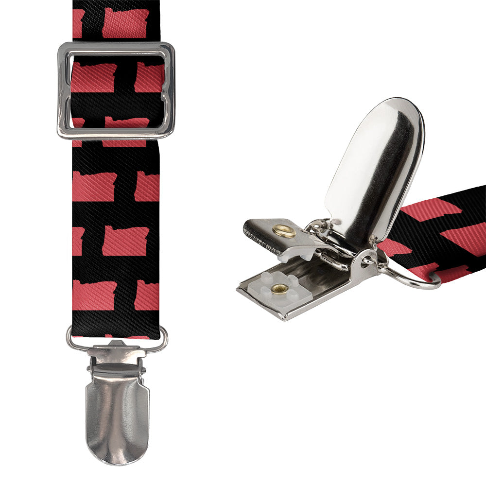 Oregon State Outline Suspenders - Hardware and Strap - Knotty Tie Co.