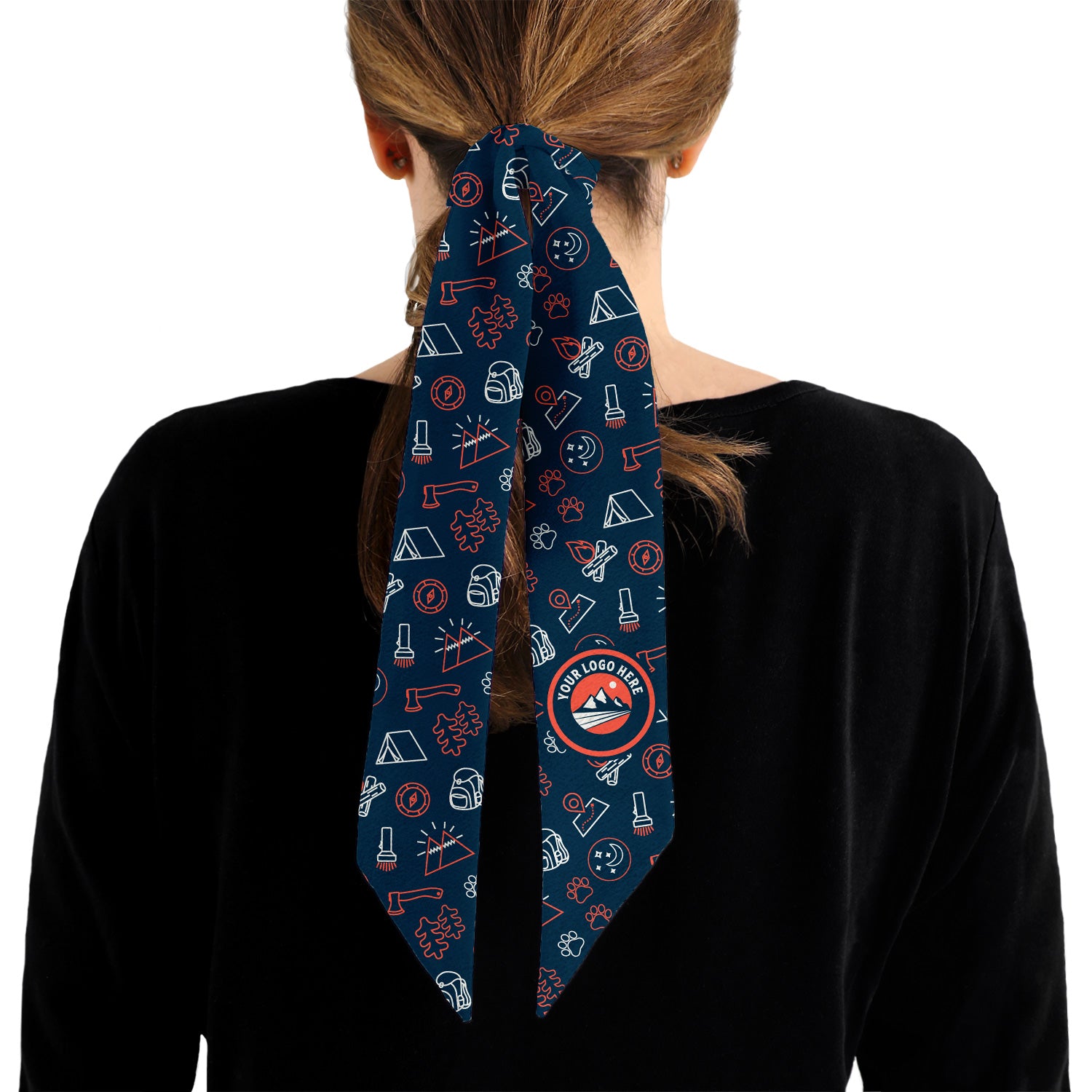 Outdoors 1 Hair Pony Tail Logo Scarf - Knotty Tie Co.