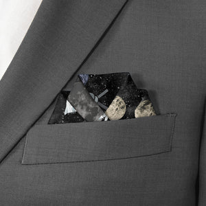 Outer Space Pocket Square - Scalloped Fold - Knotty Tie Co.