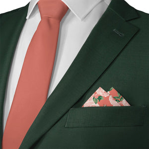 Paeonia Pocket Square - Matching Necktie- Knotty Tie Co.