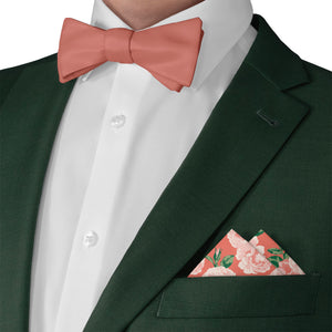 Paeonia Pocket Square - Matching Bow Tie - Knotty Tie Co.