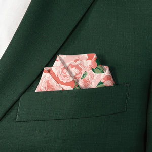 Paeonia Pocket Square - Scalloped Fold - Knotty Tie Co.