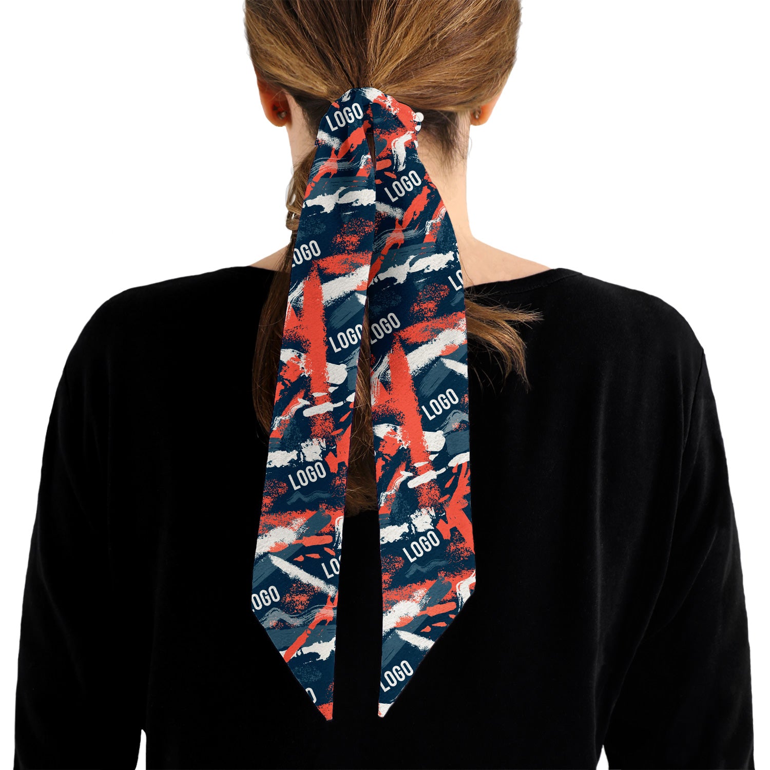 Paint Strokes 2 Hair Flat Lay Logo Scarf - Knotty Tie Co.