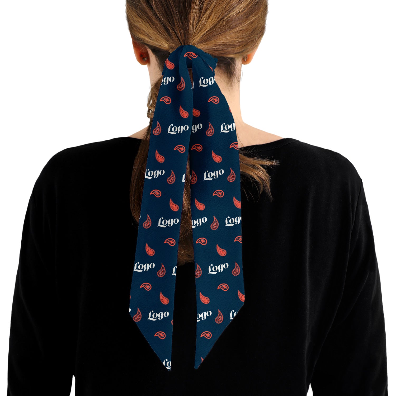 Paisley 2 Hair Flat Lay Logo Scarf - Knotty Tie Co.