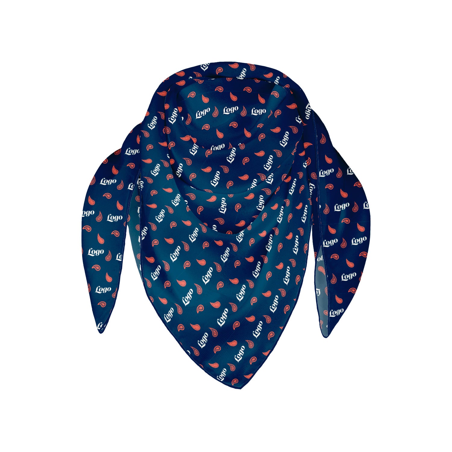 Paisley 2 Square Chiffon Logo Scarf - Knotty Tie Co.